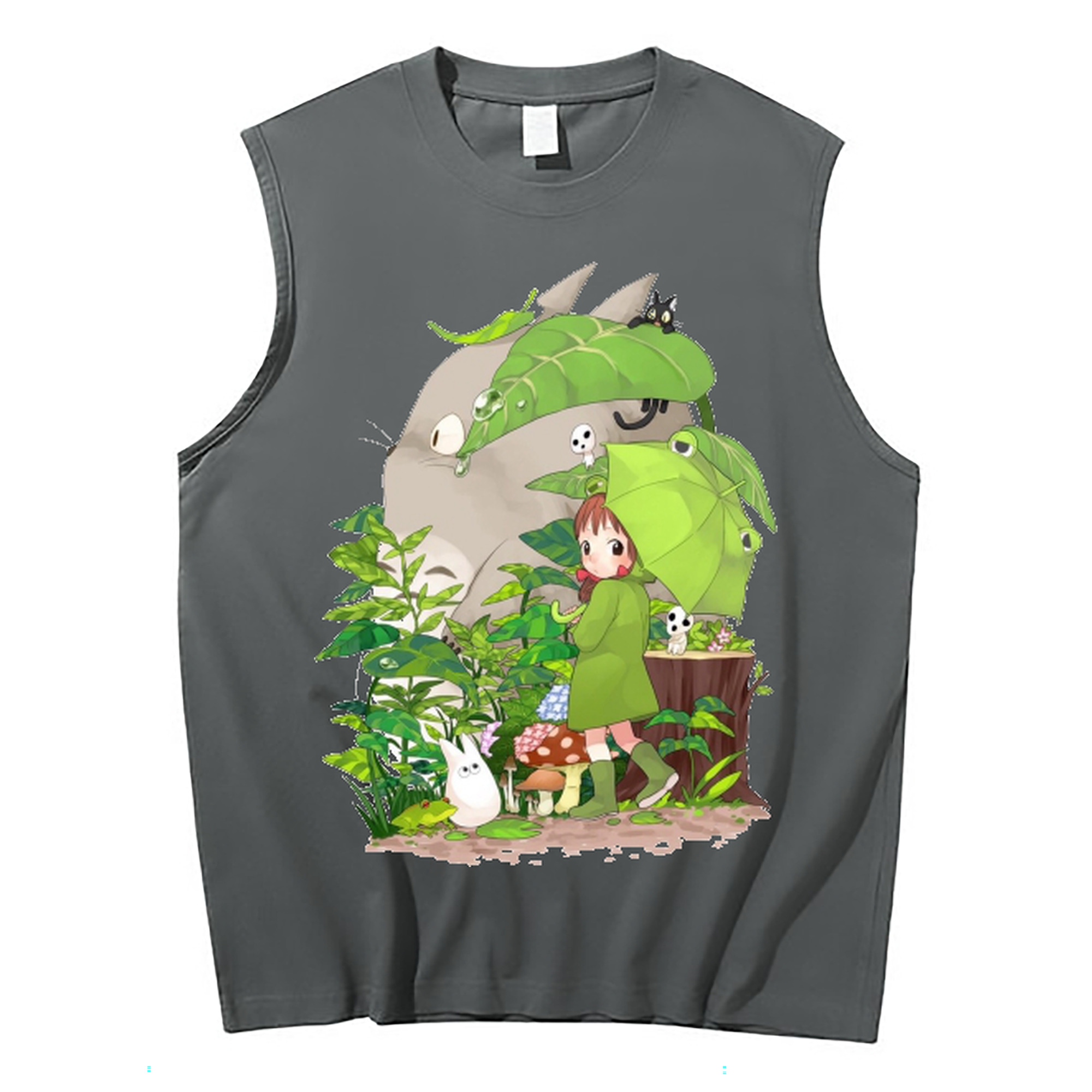 （画像用） となりのトトロ 草壁メイ 草壁サツキ My Neighbor Totoro Satsuki Kusakabe Mei Kusakabe コットン100％タンクトップ（フロントプリント）